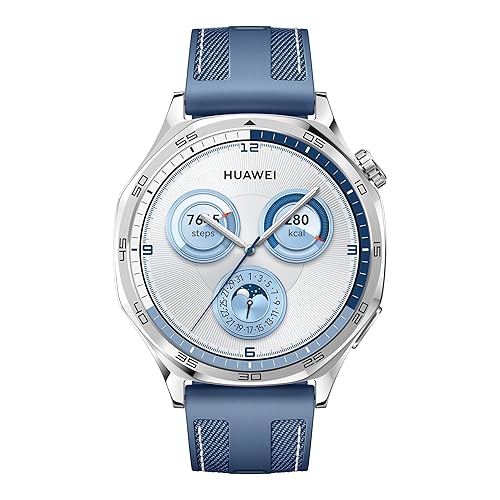 HUAWEI Watch GT 5 46mm Smartwatch, up to 14 Days Battery Life, All New Running and Cycling Sports Smart Watch, Sharp Edged Design, Blue. Buy one and get a Free FreeBuds SE2, While Supplies Last. GT5 46mm Blue