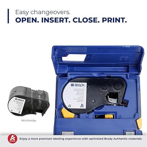Brady M510 Portable Industrial Label Printer Kit with Product and Wire ID Software, Carrying Case, Label Cartridge, Rechargeable Battery and Charger, 3.75 H x 5.75 W x 10 D M510-PWID Printer Kit