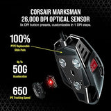 Corsair M65 RGB Ultra Tunable FPS Gaming Mouse - CORSAIR Marksman 26,000 DPI Optical Sensor, Optical Switches, AXON Hyper-Processing Technology, Sensor Fusion Control, Tunable Weight System - Black Wired