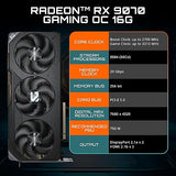 GIGABYTE Radeon RX 9070 Gaming Graphics Card with 16GB GDDR6X, PCIe x16, DisplayPort, Compatible with Desktop