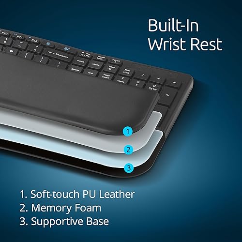 Kensington Pro Fit Ergo KM680 EQ Wireless Keyboard and Mouse Desktop Set, Rechargeable, Ergonomic Design, Split-Keyboard (K72486NA)