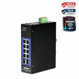 TRENDnet 10-Port Industrial Gigabit L2 Managed DIN-Rail Switch, 8 X Gigabit, 2 X SFP Slots, DIN-Rail Mount, IP30, Vlan, Qos, Lacp, STP/Rstp, Bandwidth Management, Lifetime Protection, TI-G102i 10 Port Managed Switch
