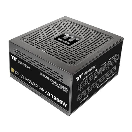 Thermaltake Toughpower GF A3 1200W, True 600W 12VHPWR Connectors on PSU & NVIDIA RTX 40 Series, ATX 3.0/PCI-E 5.0, 80+ Gold, SLI/Crossfire Ready Power Supply, PS-TPD-1200FNFAGU-L, 10 Year Warranty Black 1200W Gold (ATX 3.0)