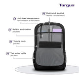 Targus 17 Inch Classic Laptop Backpack - Fits Most Laptops up to 17, Padded Travel Backpack for Business Commuters, College, and Travel (TBB944GL), Black, 17, Tbb944gl