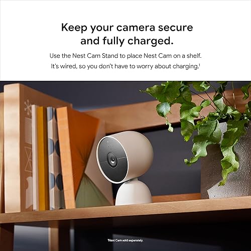 Google Nest Cam Stand - Wired Tabletop Stand for Nest Cam (Battery) Only - Snow Stand Snow