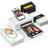 Liene 4x6'' Photo Printer, Phone Printer 100 Sheets, Full-Color Photo, Portable Instant Photo Printer for iPhone Android, Thermal Dye Sublimation, Wi-Fi Picture Printer 100 Papers & 3 Cartridges Printer/100 Sheets