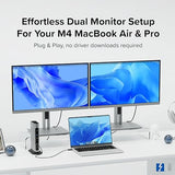 Plugable 16-in-1 Thunderbolt 4 Dock – Dual 4K Monitors for M4 MacBook Air/Pro, 100W Charging, 2X HDMI, 2X DisplayPort, 2.5G Ethernet, 7X USB, MicroSD/SD Card Reader, Audio, Windows & USB4 Compatible