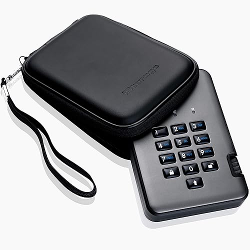 iStorage diskAshur PRO2 HDD 2TB | Secure Portable Hard Drive | FIPS Level 3 Certified | Password Protected | Dust/Water-Resistant | Hardware encryption