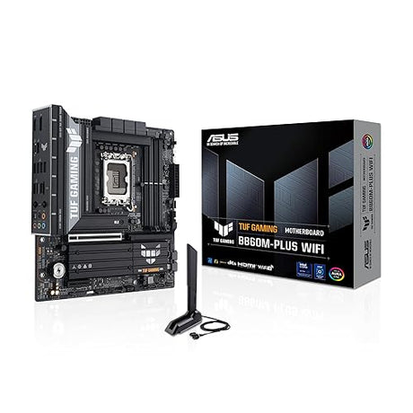 ASUS TUF Gaming B860M-PLUS WiFi B860 LGA 1851 mATX Motherboard, Intel® Core™ Ultra Series 2 Ready, AI PC, 12+1+2+1 80A Stages, DDR5,PCIe 5.0, 3X M.2, Wi-Fi 7, 2.5G LAN, HDMI™, USB 20Gbps Type-C®