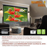 Elite Screens Manual B 100-INCH Manual Pull Down Projector Screen Diagonal 16:9 Diag 4K 8K 3D Ultra HDR HD Ready Home Theater Movie Theatre White Projection Screen with Slow Retract Mechanism M100H 16:9, 100-inch