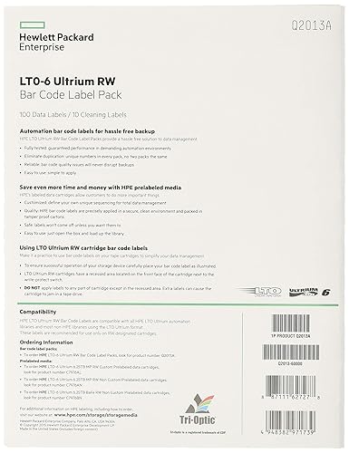 HP LTO-6 Ultrium RW Bar Code Label Pack