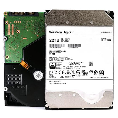 Western Digital HGST Ultrastar HC570 WUH722222ALE604 0F48152 22TB 7.2K RPM SATA 6Gb/s 512e Power Disable 3.5in Enterprise Hard Drive