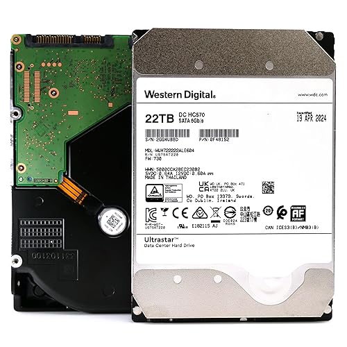 Western Digital HGST Ultrastar HC570 WUH722222ALE604 0F48152 22TB 7.2K RPM SATA 6Gb/s 512e Power Disable 3.5in Enterprise Hard Drive