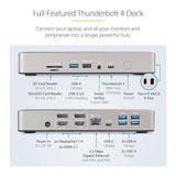 StarTech.com Thunderbolt 4 Multi-Display Docking Station, Quad/Triple/Dual Monitor Dock, 2X HDMI/2x DP, 7X USB Hub, 2.5Gb Ethernet, 98W PD