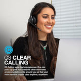 JLab Go Work Wireless Headsets with Microphone, 45+ Playtime PC Bluetooth Headset and Multipoint Connect to Laptop Computer and Mobile, Wired or Wireless Headphones