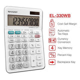 Sharp EL-330WB Standard Function Basic Desktop Calculator, Large Display, for Home and Office, Dual Power, Solar and Battery