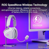 ASUS ROG Delta II Wireless Gaming Headset with Detachable Mic – Tri-Mode (BT, 2.4GHz, 3.5mm), 50mm Titanium-Plated Drivers, 110Hr Battery, Lightweight, for PC, PS5, PS4, Xbox, Switch, Mobile - White