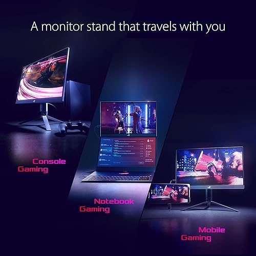 Asus ROG Strix XG17AHP 17.3” Portable Gaming Monitor, 1080P Full HD, IPS, 240Hz (Supports 144Hz), Adaptive-Sync, Eye Care, Micro-HDMI USB-C, ROG Tripod, Carrying Bag, 3 Hour Battery Life, BLACK 17FHD 240Hz w/ Tripod, Carry bag, Cover