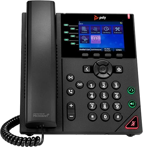 Poly OBI VVX 350 IP Phone - Corded - Corded - Desktop, Wall Mountable - Black - TAA Compliant