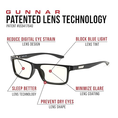 Gunnar - Blue Light Reading Glasses - Blocks 65% Blue Light - Vertex +2.0 Power Onyx, Clear Tint