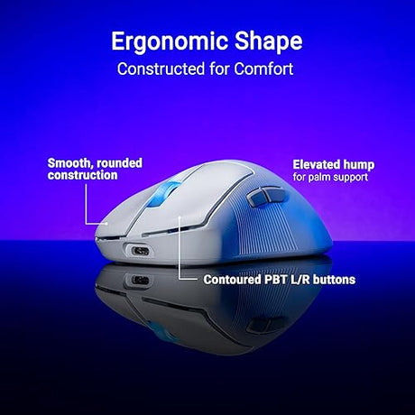 ASUS ROG Keris II Ace Wireless Gaming Mouse, 54g Lightweight, AimPoint Pro 42K Optical Sensor, Optical Micro Switches, SpeedNova Wireless, ROG Polling Rate Booster, Esports & FPS Gaming, White Keris II Wireless White