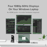 Plugable 14-in-1 USB C Docking Station | 4X HDMI Quad Dock with 100W Charging, HDMI Displays | Compatible with Windows, Thunderbolt (4X USB, 1x USB-C, Ethernet, SD Card, Audio) UD-3900C4