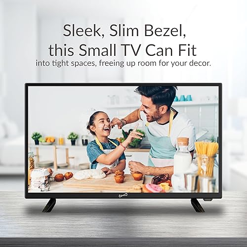 Supersonic 1080p LED Widescreen HDTV with HDMI Input, AC/DC Compatible for RVs and Built-in DVD Player, 24-Inch, Black, SC-2412