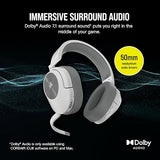 Corsair HS55 Wireless Gaming Headset - Low-Latency 2.4GHz Wireless or Bluetooth®, Dolby® Audio 7.1 Surround Sound, Lightweight, Omni-Directional Microphone, On-Ear Audio Controls - White