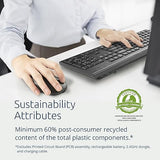 Kensington KM270 EQ Rechargeable Bluetooth Keyboard & Mouse Desktop Set, 2.4GHz & Bluetooth 5.0 Wireless Connection (K75560NA) Rechargeable Desktop Set