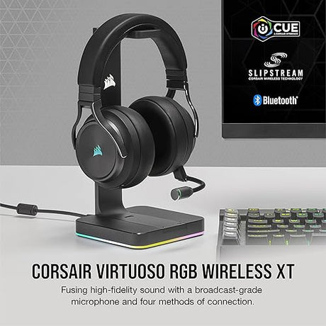 CORSAIR Virtuoso RGB Wireless XT High-Fidelity Gaming Headset with Spatial Audio, Slate