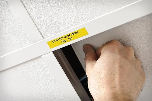 Brady Vinyl Label Tape for Label Printer BMP41/BMP51/BMP53/M511 - Self Adhesive Printer Labels - Black on Yellow (25,40 mm (W) x 7,62 m (L)) - M4C-1000-595-YL-BK