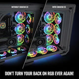 Thermaltake SWAFAN EX 12 ARGB PC Cooling Fan, 3-Fan pcak, 500~2000 RPM, Magnetic Connection, Reversable Blades, sync with MB RGB Software, CL-F167-PL12SW-A