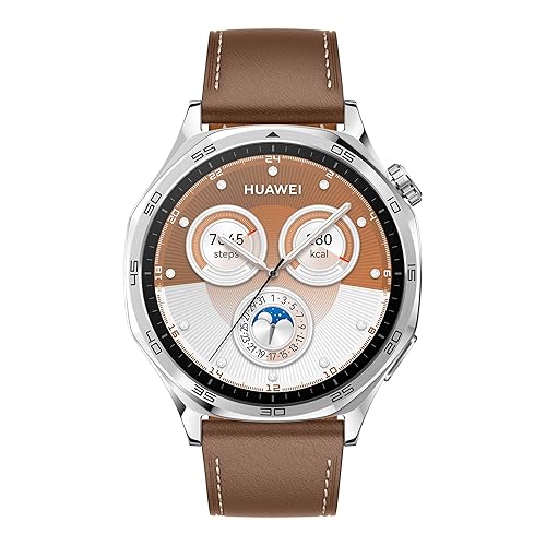 HUAWEI Watch GT 5 46mm Smartwatch, up to 14 Days Battery Life, All New Running and Cycling Sports Smart Watch, Sharp Edged Design, Brown. Buy one and get a Free FreeBuds SE2, While Supplies Last. GT5 46mm Brown