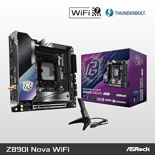 ASRock Intel Core Ultra Z890 LGA1851 RL-ILM Mini ITX Motherboard Phantom Gaming Z890i Nova WiFi 7 DDR5 9466 MHz 128 GB