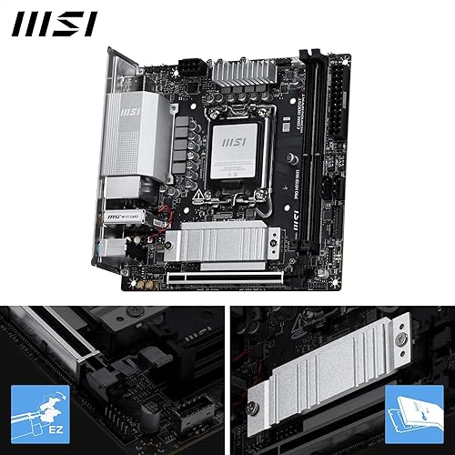 MSI PRO H810I WiFi Motherboard, ITX - Supports Intel Core Ultra Processors (Series 2), LGA 1851 - DDR5 Memory Boost (6400 MT/s MAX), PCIe 5.0 x16, M.2 Gen4, 2.5G LAN