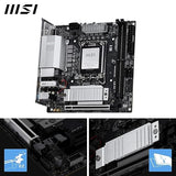 MSI PRO H810I WiFi Motherboard, ITX - Supports Intel Core Ultra Processors (Series 2), LGA 1851 - DDR5 Memory Boost (6400 MT/s MAX), PCIe 5.0 x16, M.2 Gen4, 2.5G LAN