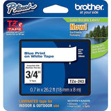 Brother Tz Lettering Label Tape - 0.75 Width - 1 Each - White