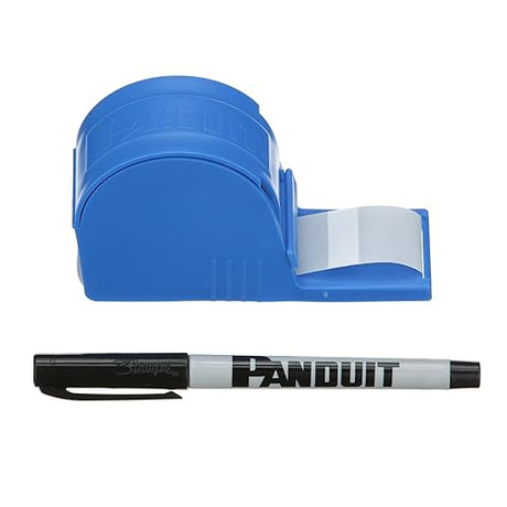 Panduit S100X125VARY Self-Laminating Dispenser with Pen, Vinyl, White