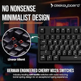 Das Keyboard Prime 13 Mark II Backlit Wired Mechanical Keyboard, Cherry MX2A Silent Red Mechanical Switches, Clean White LED Backlit Keys, USB Pass-Through, Aluminum Top Panel (104 Keys, Black) Cherry MX2A Silent Red Switches Prime 13
