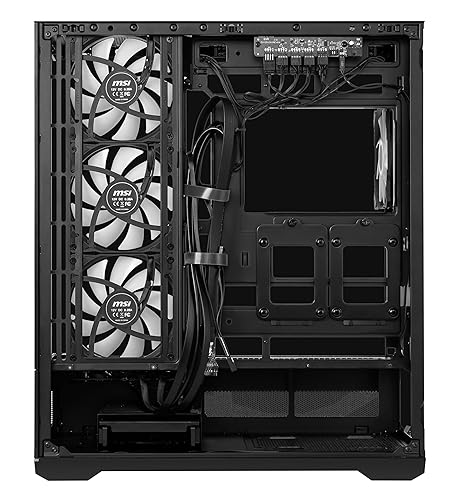 MSI MAG PANO 110R PZ - Mid-Tower Gaming PC Case - Tempered Glass Side Panel - 3 x 120mm ARGB Fans - Liquid Cooling Support up to 360mm Radiator - Mesh Panel for Optimized Airflow