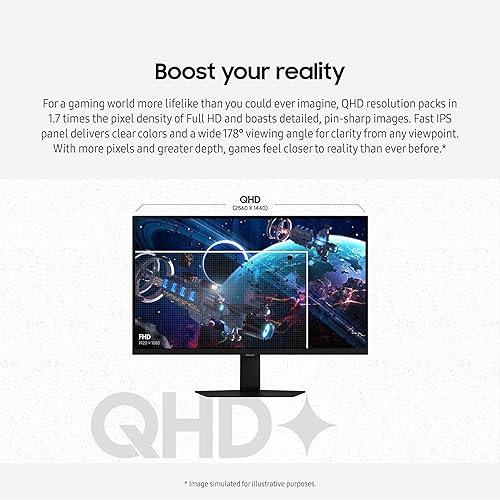 Samsung 27 Inch Odyssey G5 QHD Black Gaming Monitor with 180 Hz Refresh Rate, 1 ms, VESA DisplayHDR400, Ergonomic Stand - (LS27DG500ENXZA) [Canada Version] (2024)