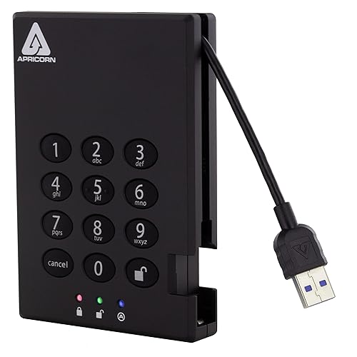 Apricorn Aegis Padlock 256 GB USB 3.0 SSD 256-Bit Encrypted (A25-3PL256-S256)