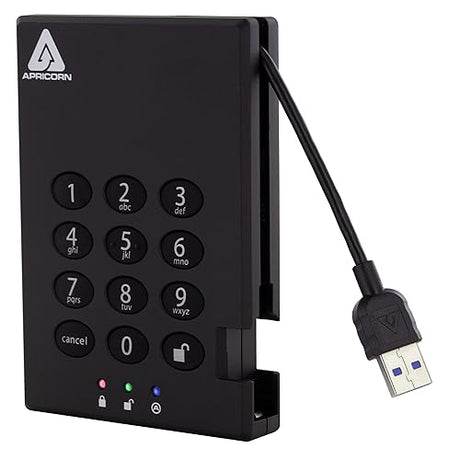 Apricorn Aegis Padlock 256 GB USB 3.0 SSD 256-Bit Encrypted (A25-3PL256-S256)