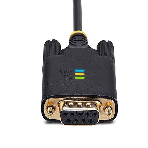 StarTech.com 3ft (1m) USB to Null Modem Serial Adapter Cable, COM Retention, FTDI, USB-A to RS232, Changeable DB9 Screws/Nuts