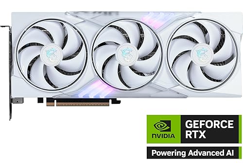 MSI Gaming RTX 5060 Ti 8G Gaming Trio OC White Graphics Card (8GB GDDR7,128-bit, Extreme Performance: 2662 MHz, DisplayPort x3 2.1a, HDMI 2.1b, NVIDIA Blackwell Architecture RTX 5060 Ti 8G Gaming Trio OC White White