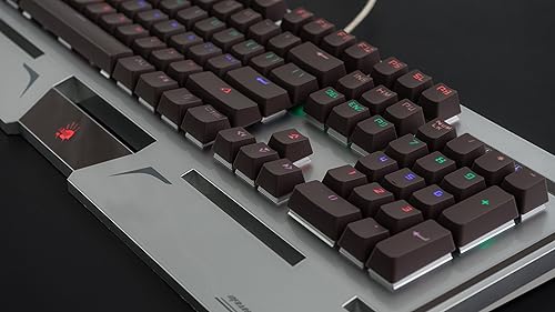 Bloody Gaming B740 Wired Optical Gaming Keyboard with Ergonomic Wrist Rest – Quiet & Satisfying Switch Keyboard - LED Backlit Illuminated Keys – Water/Splash Resistant - Black Switches – LK Gen 1