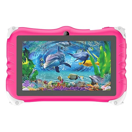 Supersonic SC-780KT Sonic 7jr, 7inch Kids Tablet, Android 15 w/Bluetooth 4.2, Octa-Core 1.5GHz, 3GB RAM, 32GB Storage, Kids Space, Wi-Fi, Dual Camera, MicroSD Slot, 1024x600, G-Sensor, Speaker & Mic Pink