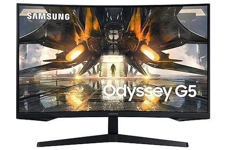 SAMSUNG 27" Odyssey G55A QHD 165Hz 1ms FreeSync Curved Gaming Monitor with HDR 10, Futuristic Design for Any Desktop (LS27AG550ENXZA) 27-inch G50A (2022 refresh) QHD, 165Hz Curved