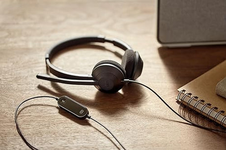 Cisco Headset 322Q USB-C, Wired Dual On-Ear Headphones, Microsoft Teams Controller with USB-C, Carbon Black, 2-Year Limited Liability Warranty (HS-W-322Q-C-USBC)