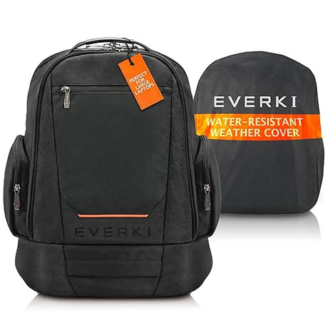 EVERKI ContemPRO 117 Large Spacious 18.4-Inch Gaming or Workstation Laptop Backpack with Rain Cover (EKP117B) , Black